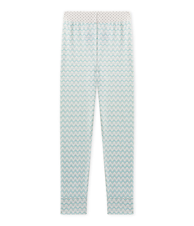 Bas de pyjama fille Mix & Match blanc/vert/multicouleur