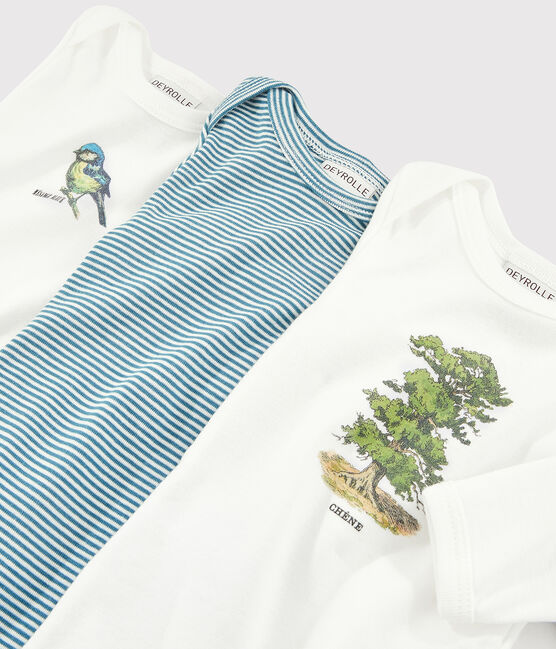 Lot de 3 bodies manches longues bébé garçon Petit Bateau x Deyrolle variante 1