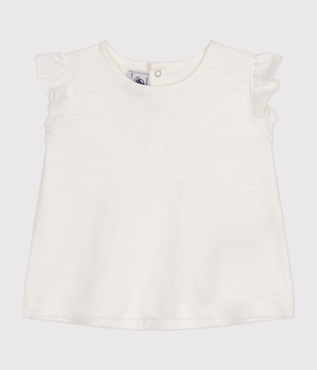 Blouse sans manche en coton b&eacute;b&eacute; blanc