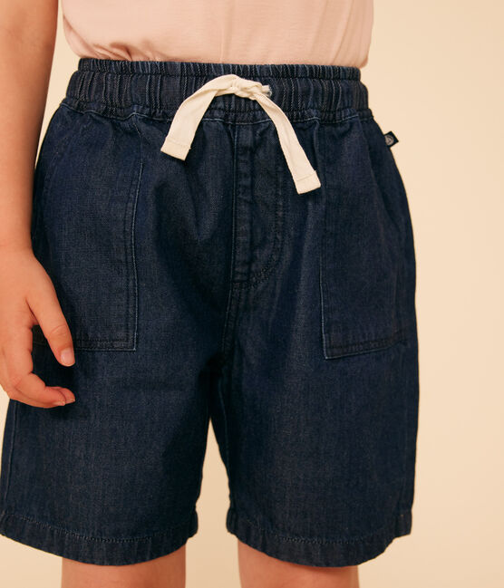 Short en denim léger enfant fille bleu DENIM
