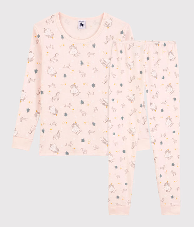 Pyjama snugfit imprim&eacute; princesses petite fille en coton rose/multicouleur