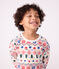 Pyjama enfant en molleton imprim&eacute; No&euml;l &eacute;cru/multicouleur