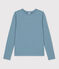 Tee-shirt L'ICONIQUE chaud col rond en coton Femme bleu ROVER