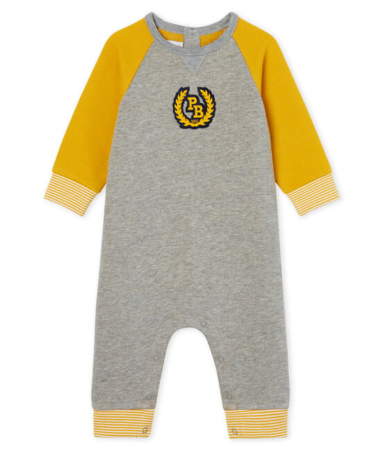 Combinaison longue bébé garçon en molleton gris SUBWAY/jaune BOUDOR
