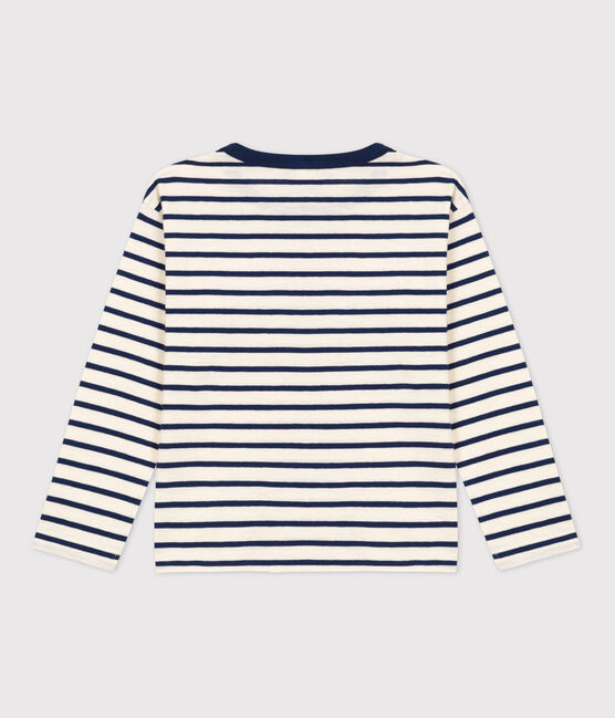 Tee-shirt manches longues en coton enfant garçon blanc AVALANCHE/ MEDIEVAL
