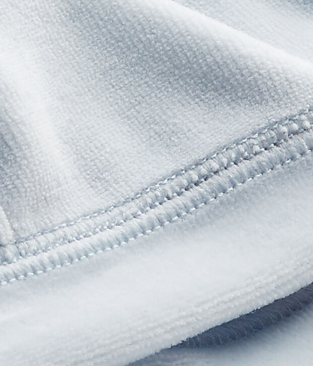 Bonnet de naissance b&eacute;b&eacute; mixte en velours bleu