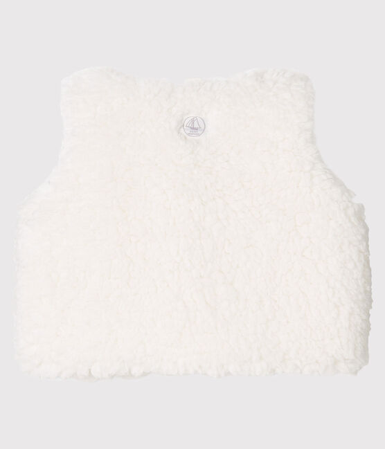 Gilet sans manches bébé fille en sherpa blanc MARSHMALLOW