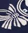 Pull enfant en laine et coton motif n&oelig;ud bleu/beige