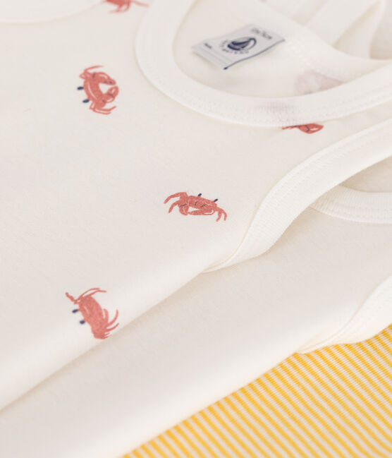 Lot de 3 bodies sans manches en coton crabe bébé variante 1
