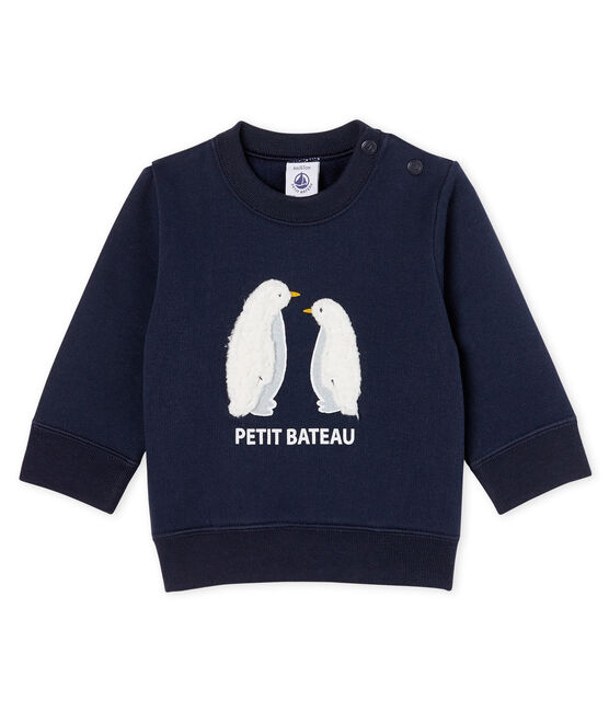 Sweatshirt bébé garçon en molleton bleu SMOKING CN