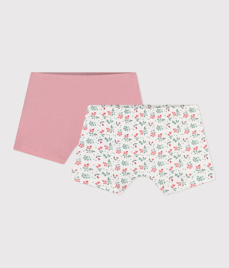 Lot de 2 shorties enfant en coton long fleuris variante 1