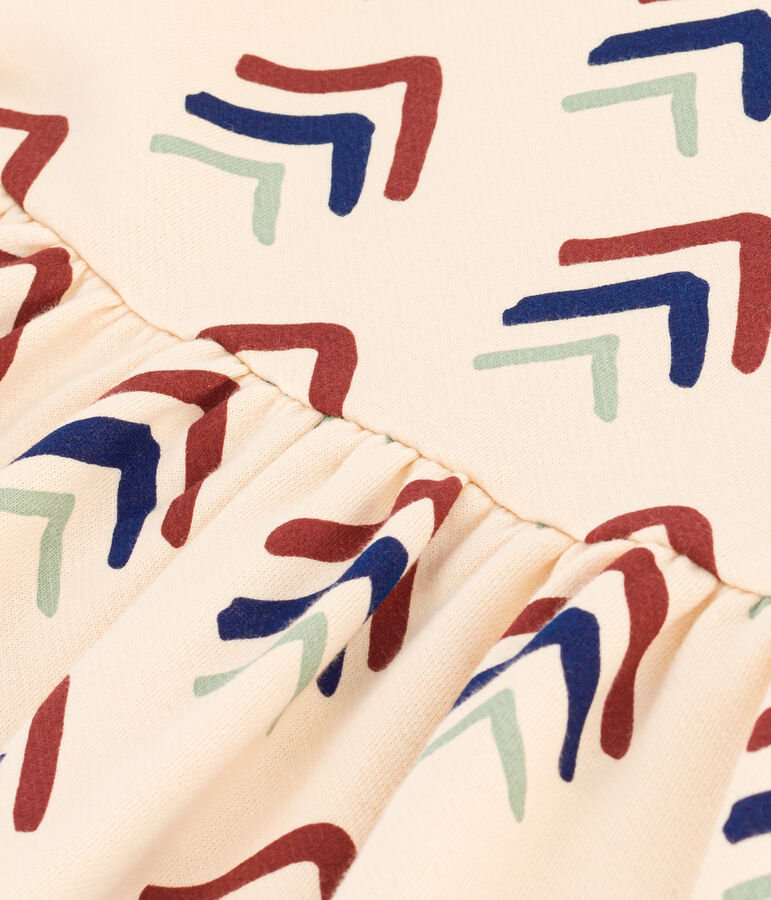 Robe imprim&eacute;e manches longues en molleton enfant fille AVALANCHE+INCOGNITO/ MULTICO