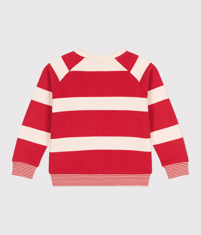 Sweatshirt enfant mixte en coton &agrave; rayures rouge AURORA/ AVALANCHE