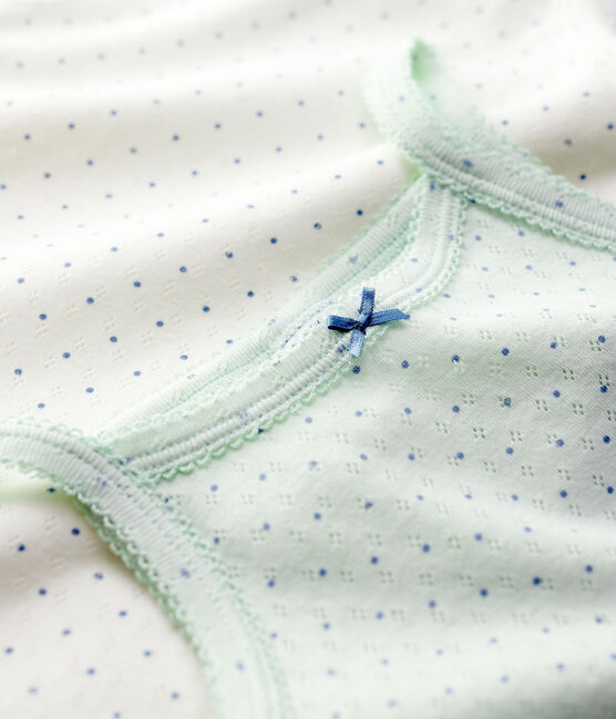 Lot de 2 chemises à bretelles ajourées petite fille en coton biologique variante 1