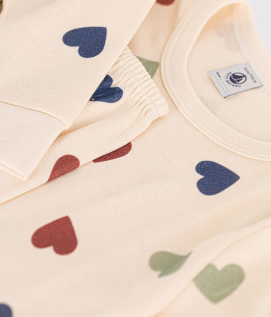 Pyjama imprimé en coton motif cœur enfant blanc AVALANCHE/ MULTICO
