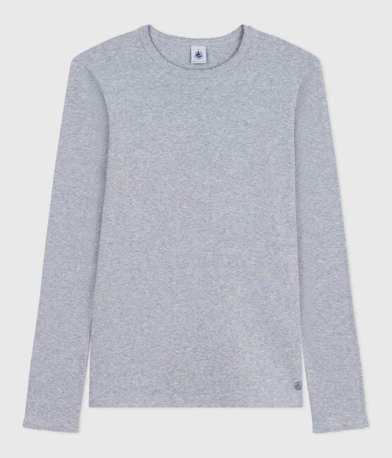 Tee-shirt femme l'iconique cocotte en coton manches longues gris FUMEE CHINE
