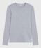 Tee-shirt femme l'iconique cocotte en coton manches longues gris FUMEE CHINE