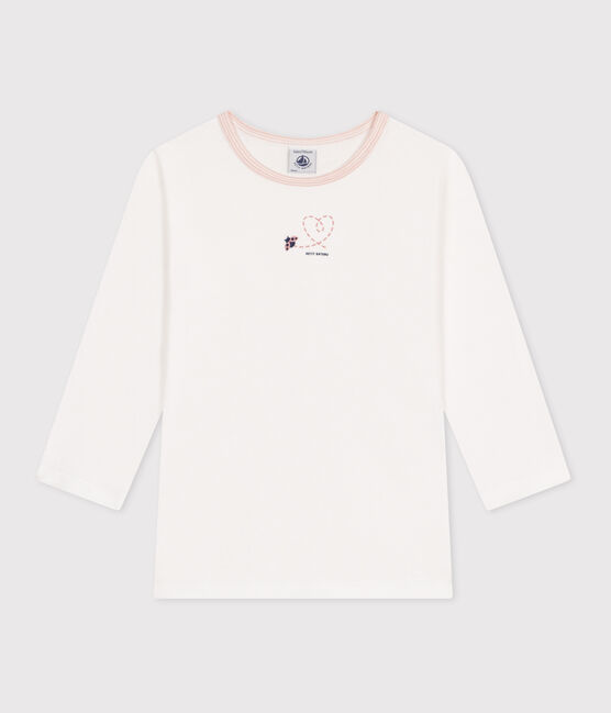 Lot de 2 tee-shirts enfant en coton manches longues blanc ECUME/blanc MULTICO