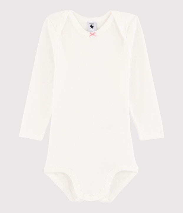 Body manches longues b&eacute;b&eacute; fille blanc