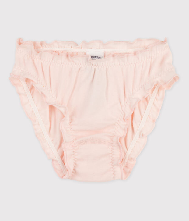 Culotte petite fille en coton rose clair