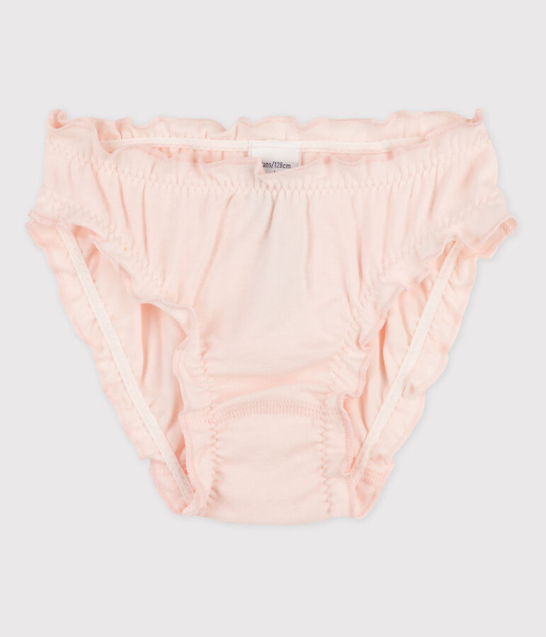 Culotte petite fille en coton rose