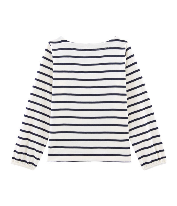 Tee shirt enfant fille blanc/bleu