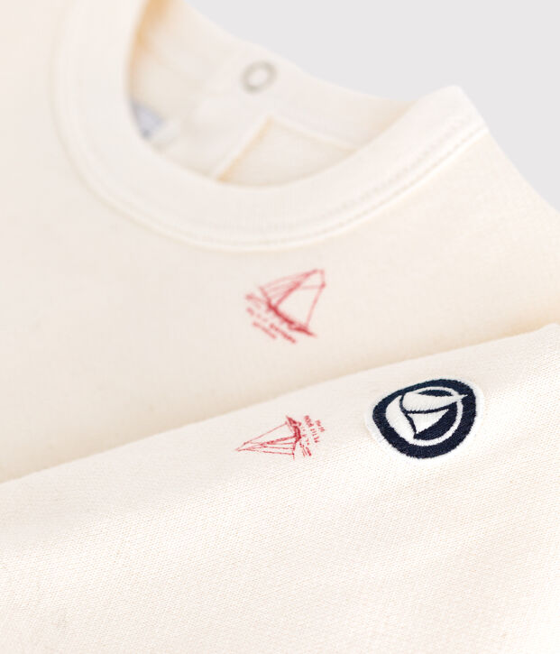 Sweatshirt b&eacute;b&eacute; en coton imprim&eacute; bateau vintage rouge/rouge