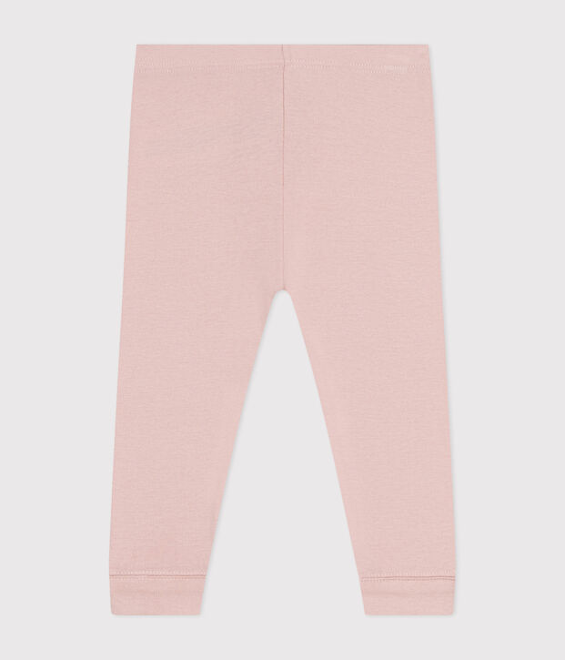 Legging b&eacute;b&eacute; en coton uni rose