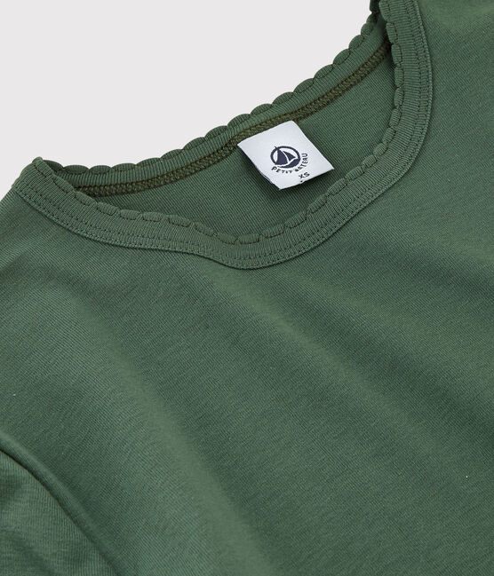 T-shirt col rond iconique en coton Femme vert VALLEE