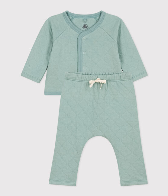 Ensemble en tubique matelassé bébé vert PAUL