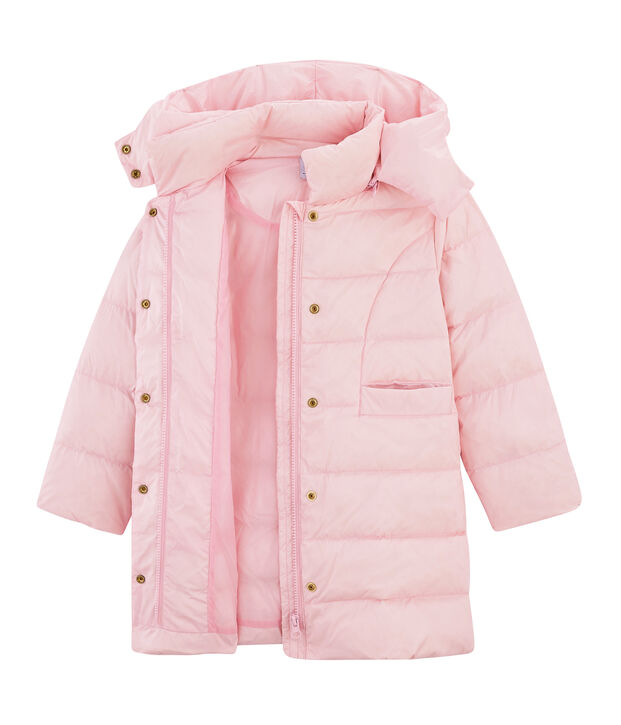 Doudoune duvet et plume enfant fille rose