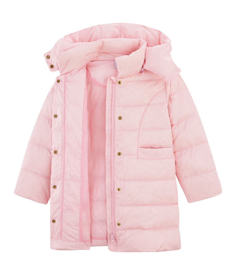 Doudoune duvet et plume enfant fille rose