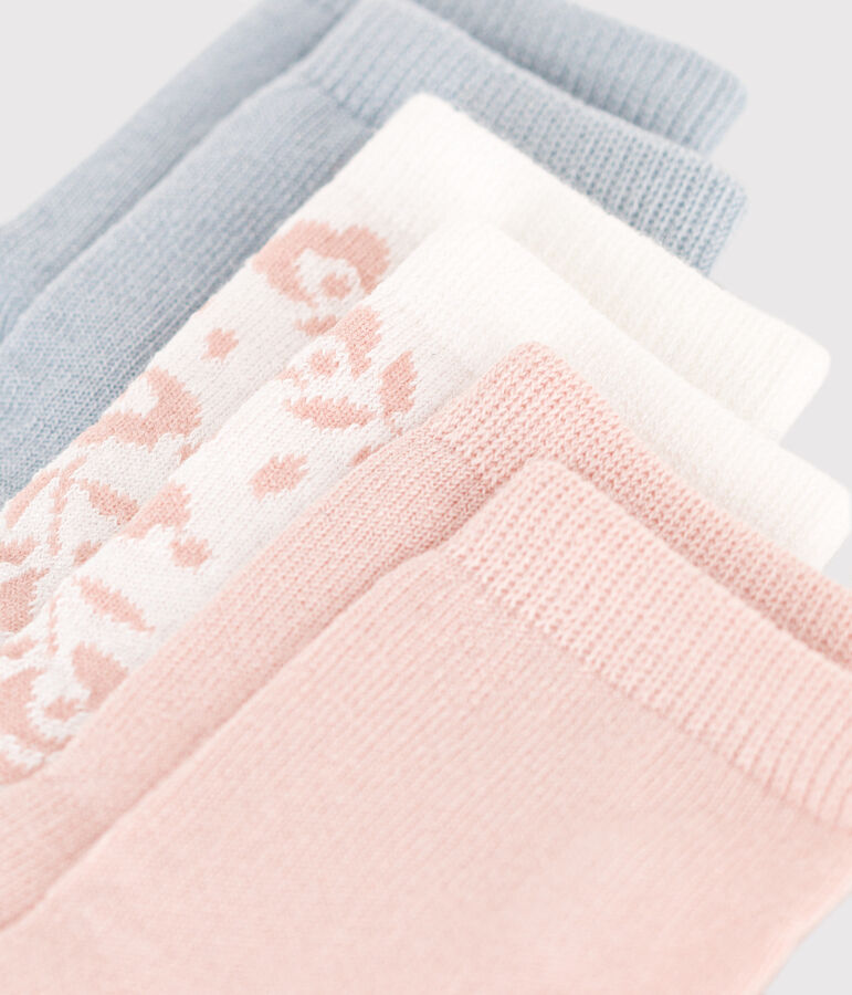 3 paires de chaussettes en coton fleurs b&eacute;b&eacute; variante 1