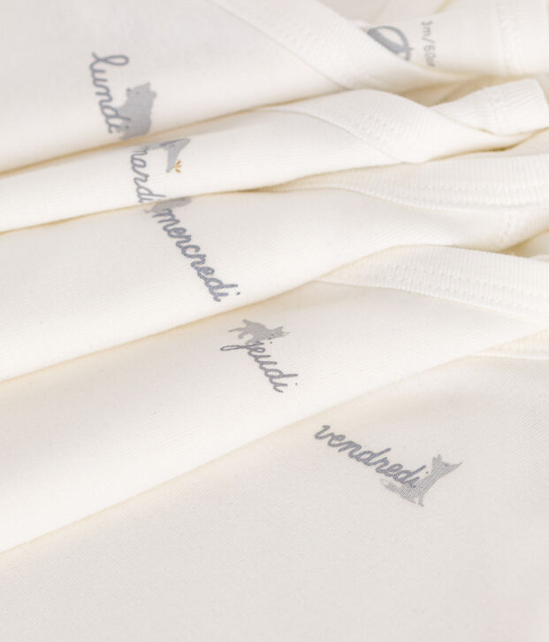 Lot de 5 bodies crois&eacute;s manches longues en coton b&eacute;b&eacute; multicouleur