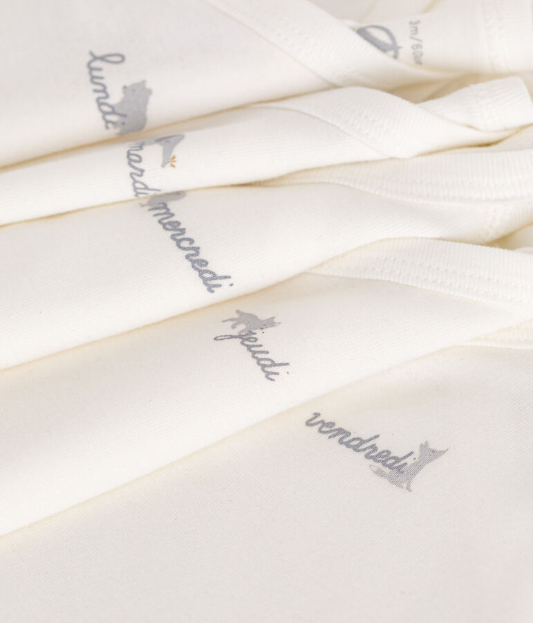 Lot de 5 bodies crois&eacute;s manches longues en coton b&eacute;b&eacute; variante 1