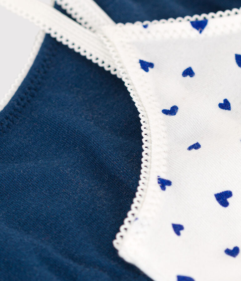 Lot de 2 brassi&egrave;res c&oelig;ur en coton et &eacute;lasthanne petite fille variante 1