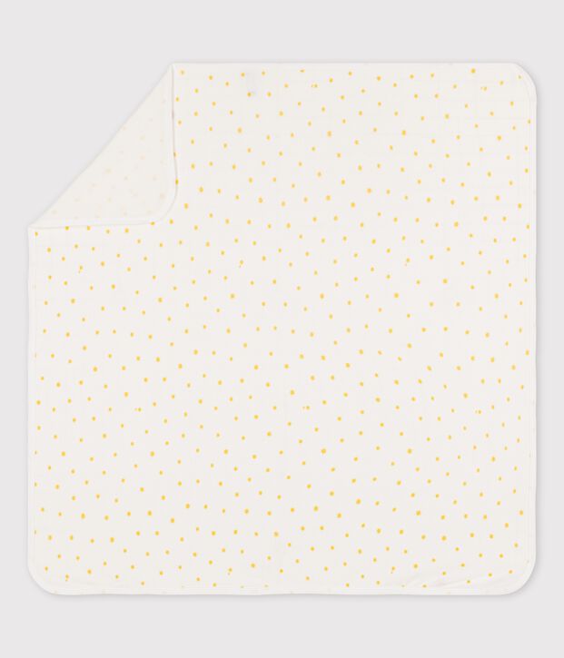 Drap de maternit&eacute; b&eacute;b&eacute; en coton biologique blanc/jaune