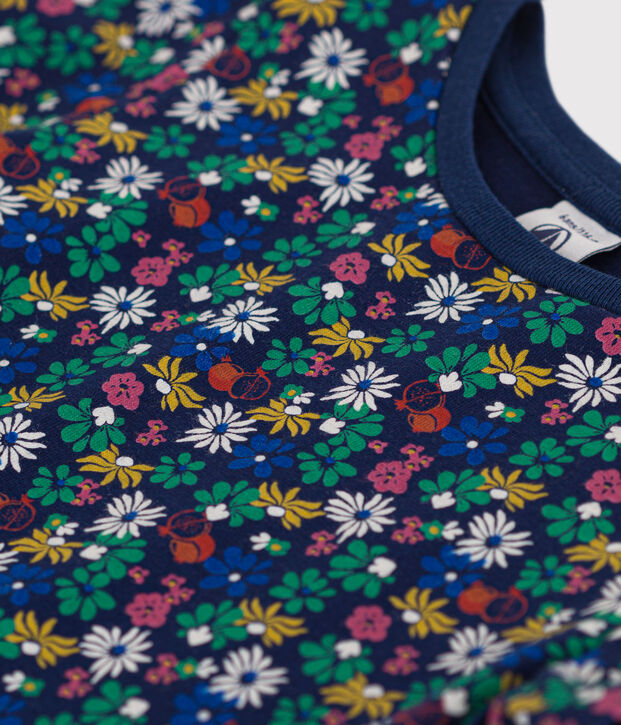 Tee-shirt imprim&eacute; en jersey l&eacute;ger enfant fille bleu/multicouleur