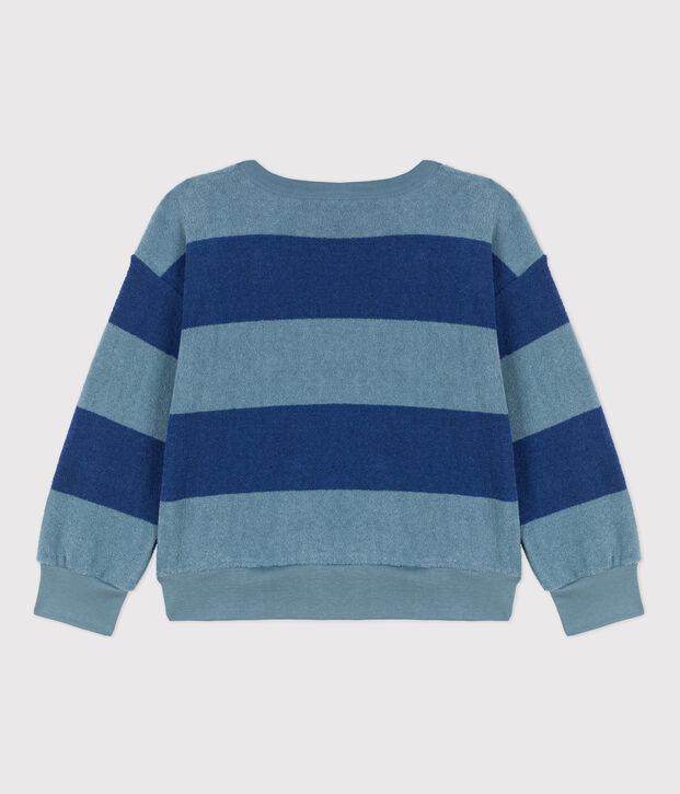 Sweatshirt en bouclette &eacute;ponge enfant fille / gar&ccedil;on bleu/bleu