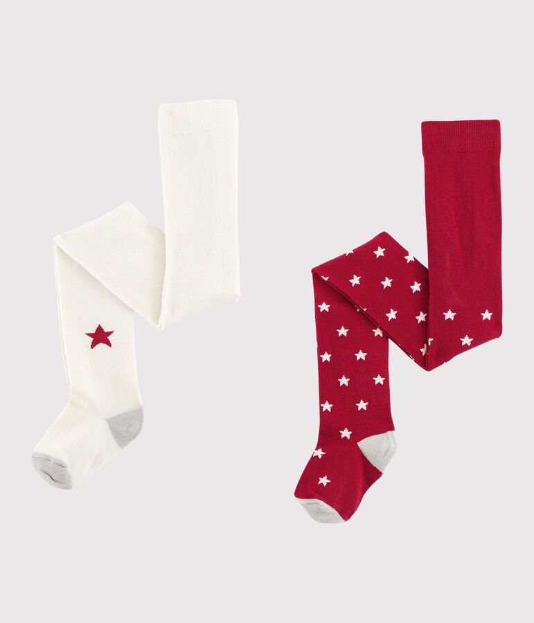 Lot de 2 paires de collants enfant fille multicouleur