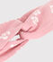 Bandeau bébé en gaze de coton imprimé fleurs rose CHARME/blanc MARSHMALLOW