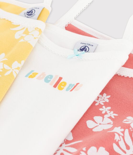 Lot de 3 chemises à bretelles Hawaï petite fille en coton variante 1