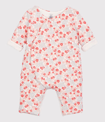 PETIT BATEAU - Combinaison longue fleurie bébé en tubique matelassé en coton biologique