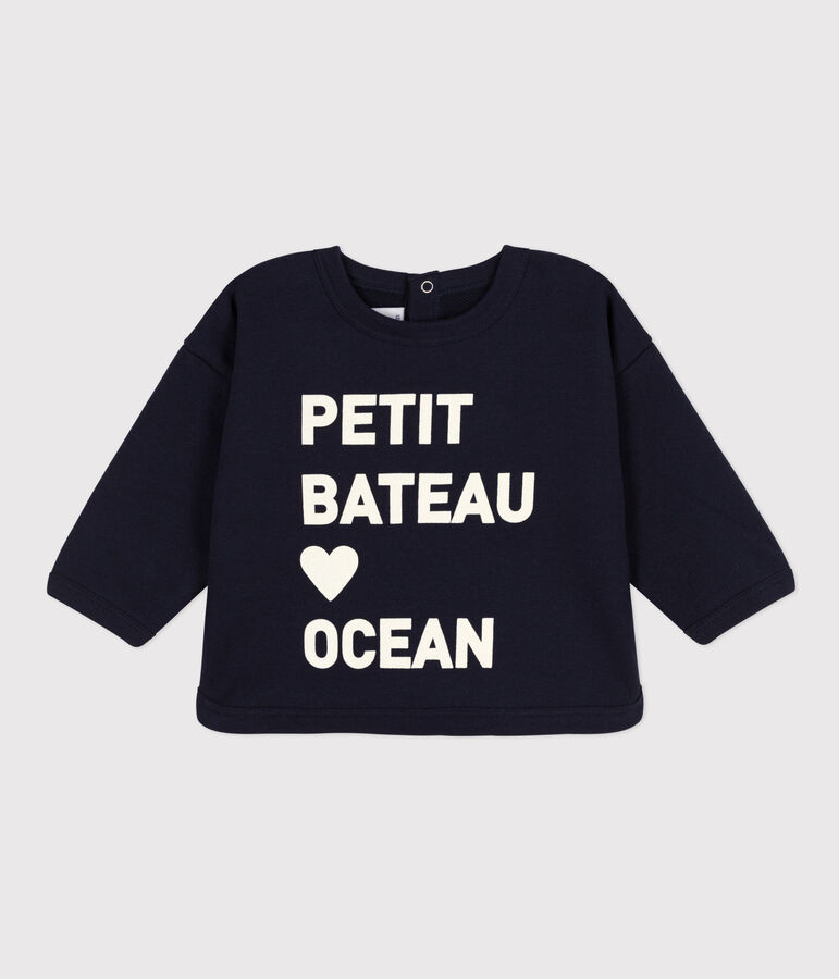 Sweatshirt b&eacute;b&eacute; en molleton bleu SMOKING