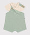 Ensemble salopette en jersey flammé bébé vert HERBIER