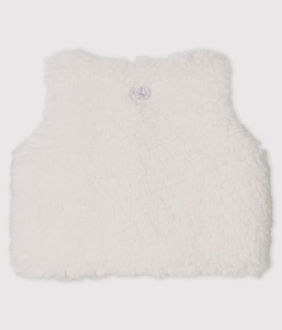 Gilet sans manches bébé fille en sherpa blanc MARSHMALLOW