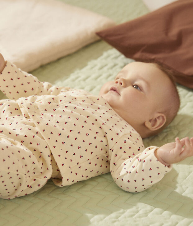 Ensemble 3 pi&egrave;ces b&eacute;b&eacute; en tubique imprim&eacute; graphique blanc/multicouleur