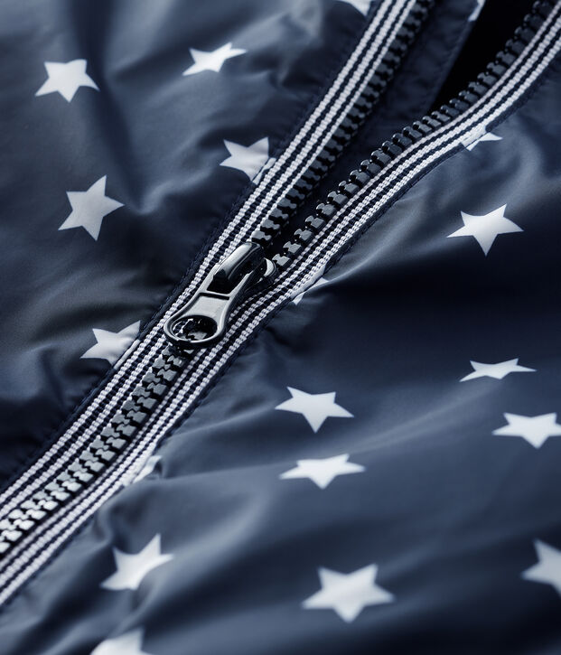 Blouson b&eacute;b&eacute; fille/gar&ccedil;on imprim&eacute; bleu/blanc