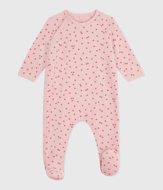 Pyjama b&eacute;b&eacute; en molleton gratt&eacute; imprim&eacute; rose/multicouleur