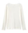 Tee-shirt manches longues femme en lin blanc MARSHMALLOW
